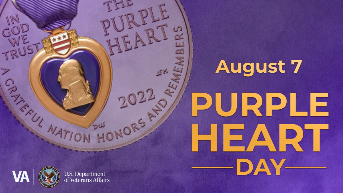 George Washington created the “Badge for Military Merit,” now known as the Purple Heart, 240 years ago, making it the oldest U.S. military award. Today, we honor Purple Heart recipients and their loved ones for their service and sacrifice.