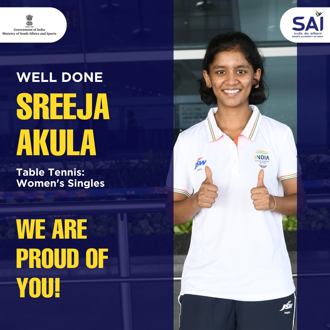 REMEMBER THE NAME #SreejaAkula 🤩 The rising star of Indian #TableTennis 🏓 Sreeja has showcased masterclass performances at #CWG2022 Winning back to back matches yet keeping her opponents on toes 🔥 Commendable effort 👏👏 Watch her live in XD FINAL later today! #Cheer4India