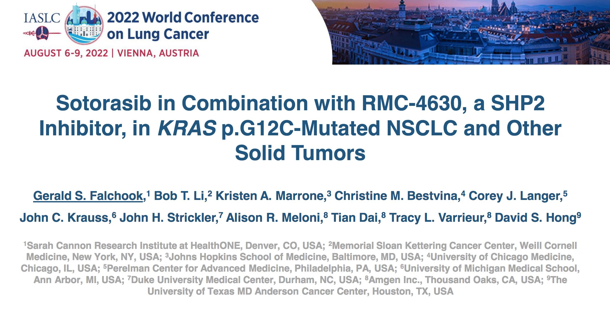 IASLCWCLC 2022 Sotorasib in Combination with RMC4630, a SHP2