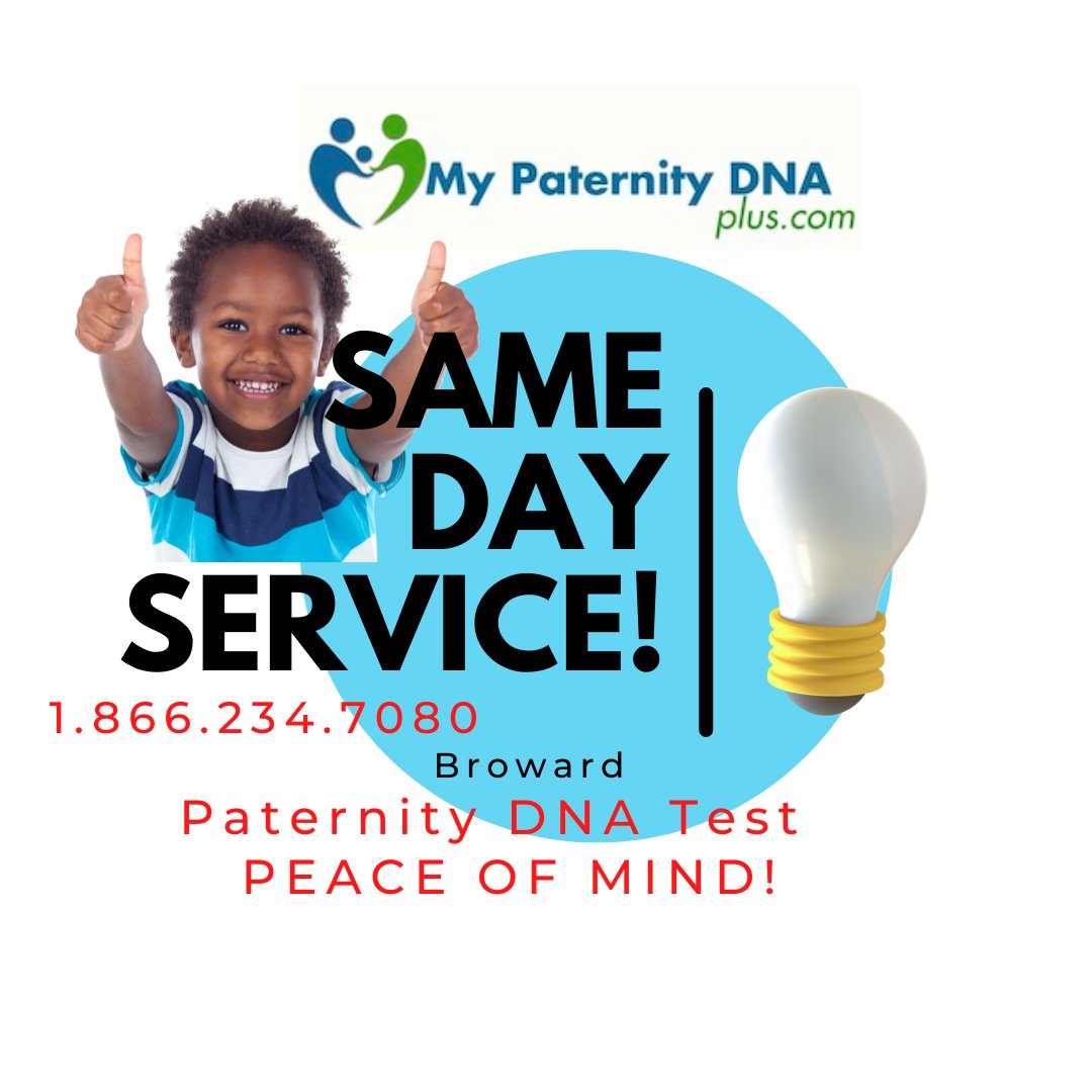MyPaternityDNA's tweet image. mypaternidydnaplus Paternity DNA Peace of mind same day service, easy, convenient &amp;amp; affordable.

Contact 1.866.234.7080
#paternitydnatest #dnatest #dnatestnearme #dnakit #homedna 
#dnatesting