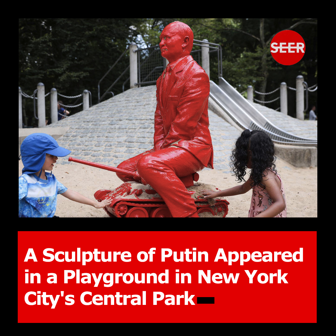 Seer_media's tweet photo. French artist #JamesColomina, who is known for placing his red statues in unconventional areas without prior announcement, created the piece. https://t.co/HJPVcTdUDm
