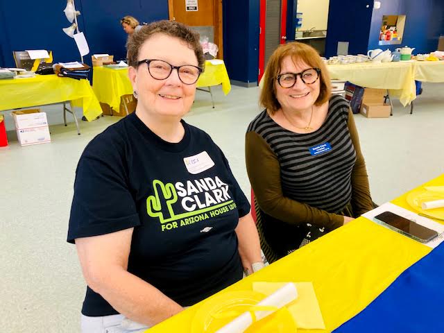 SandaClark4AZ's tweet photo. The DWSEA Tea was a great event. Had a great time, as always is the case in #CochiseCo. Here I am with my treasurer, wonderful Lois! THANK YOU #CochiseCo, #DWSEA #LD19 From Safely RED to LIKELY Red! ON to November ! https://t.co/GmXbIOfAQC