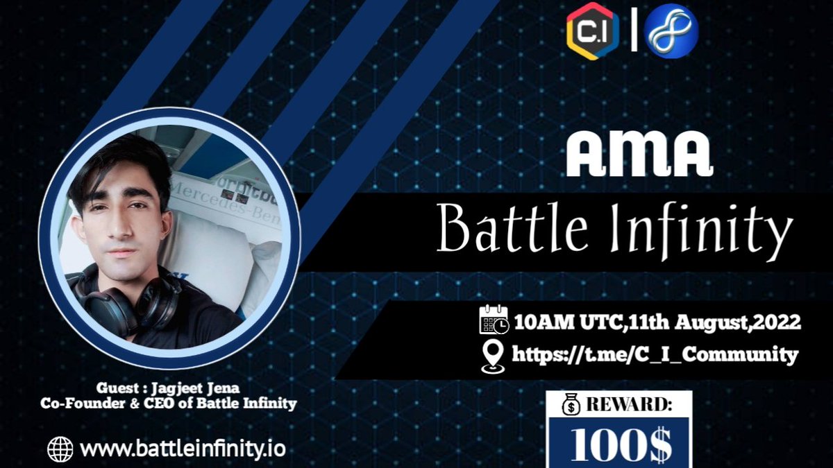 C. I. Community (@ci_community_) on Twitter photo 🎙️We're pleased to announce our Next #AMA with <a href="/IBATOFFICIAL/">Battle Infinity</a> on 11th August 10 AM UTC
💰Rewards Pool: 100$
🏠Venue : t.me/C_I_Community
〽️Rules:
1⃣ Follow @C_I_Community &
<a href="/IBATOFFICIAL/">Battle Infinity</a>
2⃣ Like & RT
3⃣ Comment Question (Tag 3 Friends) 🎙️We're pleased to announce our Next #AMA with <a href="/IBATOFFICIAL/">Battle Infinity</a> on 11th August 10 AM UTC
💰Rewards Pool: 100$
🏠Venue : t.me/C_I_Community
〽️Rules:
1⃣ Follow @C_I_Community &
<a href="/IBATOFFICIAL/">Battle Infinity</a>
2⃣ Like & RT
3⃣ Comment Question (Tag 3 Friends)
