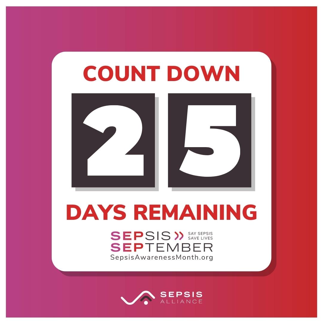 The clock is ticking!⏱️

Do you want to see #SepsisAwarenessMonth officially recognized in your state? There are only 25 days left to ask your governor to make a proclamation before the annual observance kicks off on September 1!