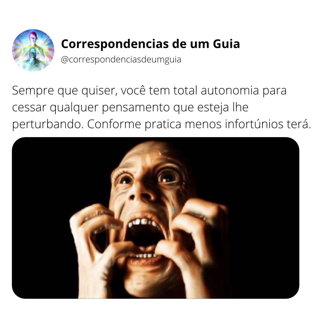 correspodumguia's tweet image. Sempre que você percebe que está perdido em pensamentos desordenados e imaginações degradantes traga sua atenção de volta para o agora. Pare de acreditar em tudo isto.

Conforme você assume o controle sobre sua mente, mais em paz você estará.

#coach #controledamente