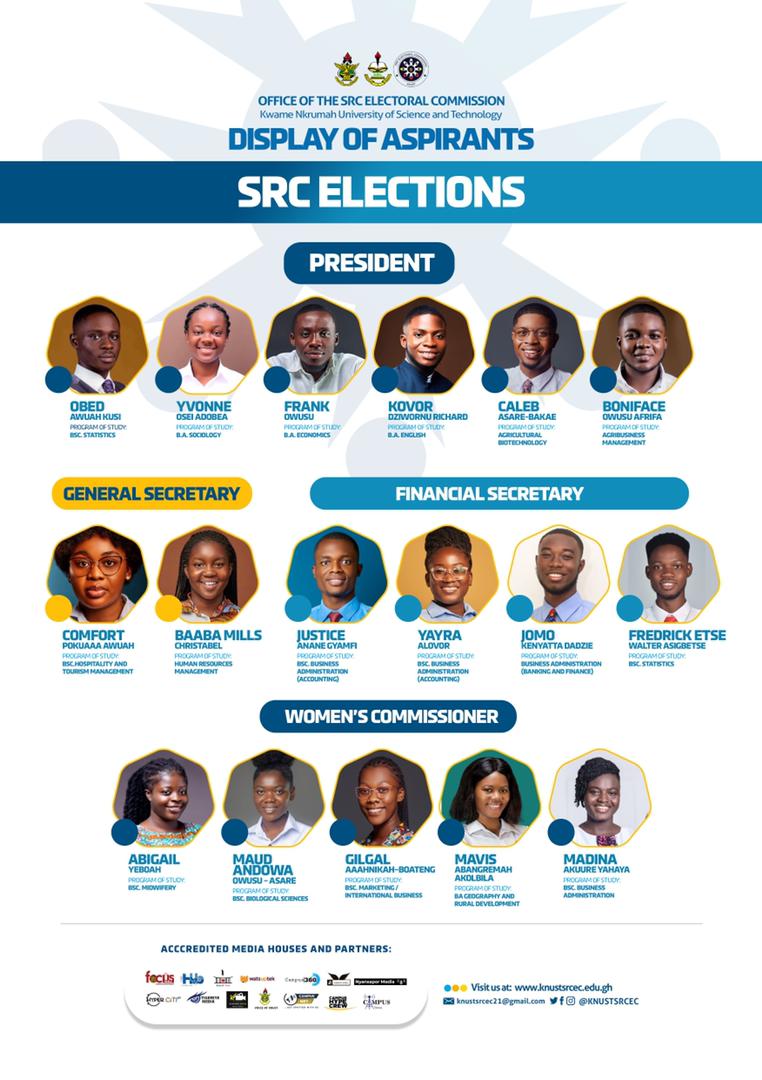 VoiceofHope22's tweet photo. Finally, KNUST SRC has displayed Aspirants for the 2021/2022 General Election
I wish my colleagues aspirants the very best.
MAY God see us through. https://t.co/H3bYlrOnu1