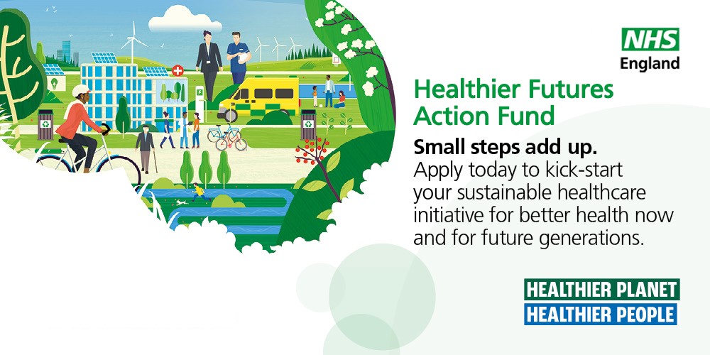 NHSSW's tweet photo. The new Healthier Futures Action Fund from @GreenerNHS is open for applications. The fund supports individuals and teams within NHS organisations to kick-start initiatives that will improve health and patient care.   

https://t.co/twMNCrsAZc 

#GreenerNHSSW https://t.co/K5fWVAf057