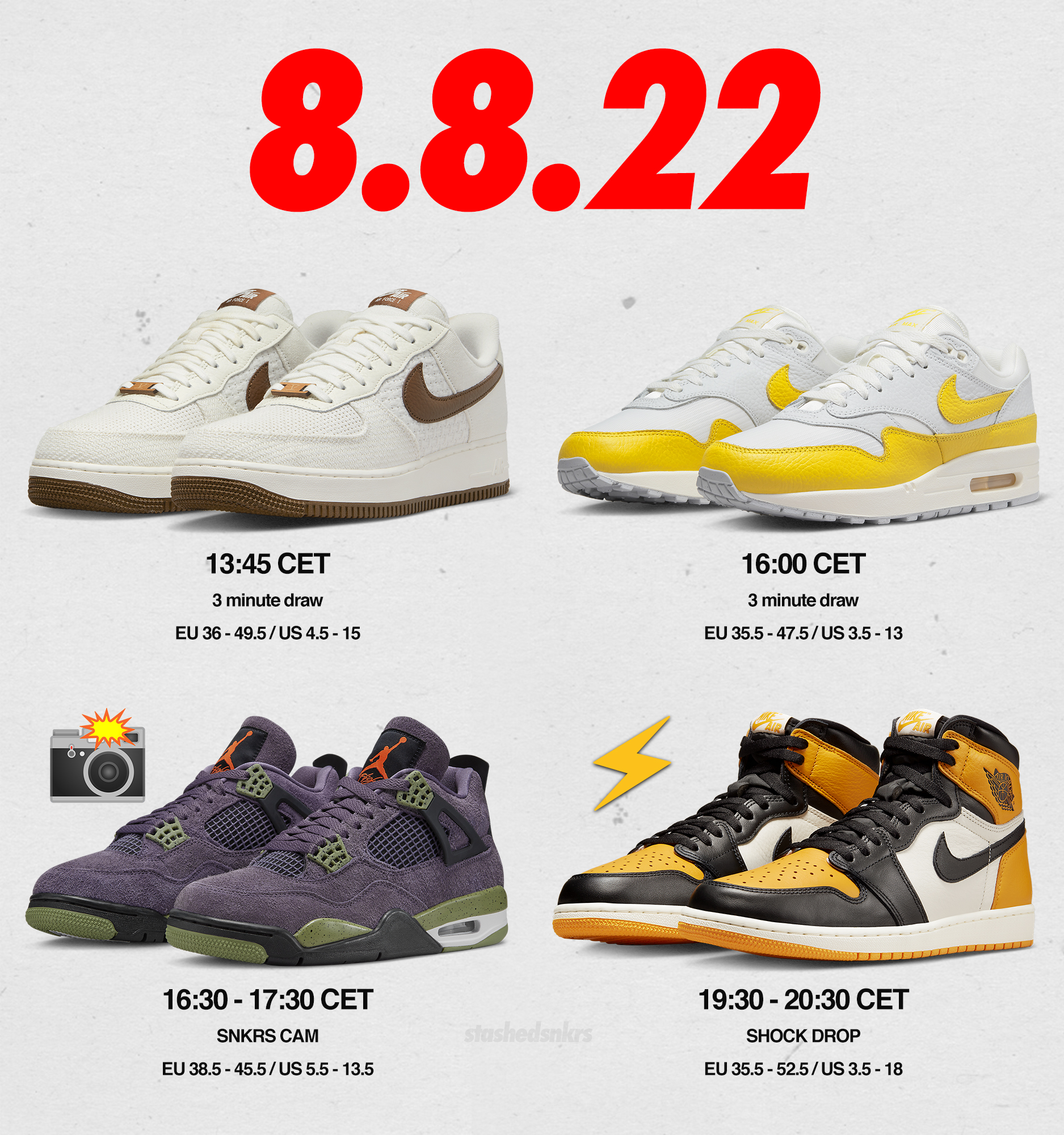 martillo perdonar Letrista Stashed SNKRS on Twitter: "SNKRS DAY 2022 | LINE UP📸⚡️ EUROPE ONLY If you  don't want to see SOLD OUT or DIDN'T GET 'EM tomorrow, join the Stashed  membership. €29,95 /month ·