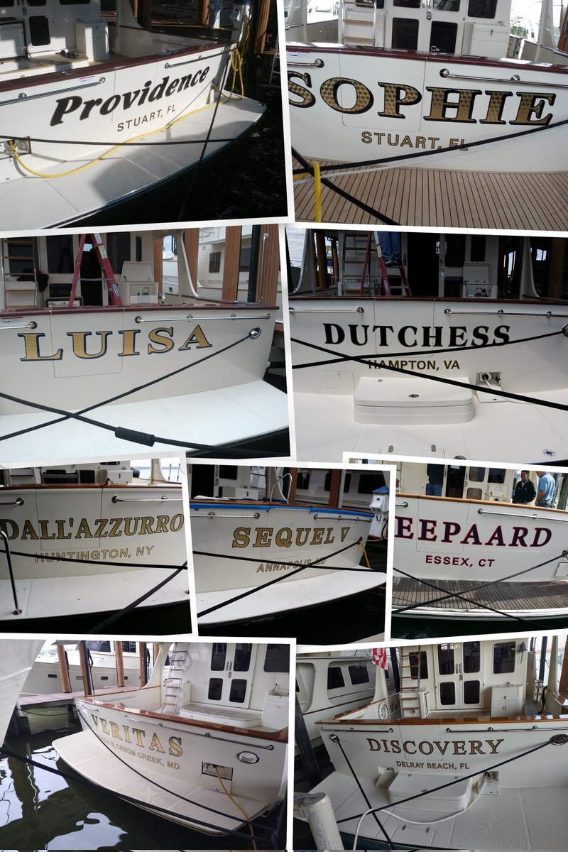 DesignsandSigns's tweet image. We design and install stunning good leaf boat names on Fleming Yachts in Edgewater, Maryland. #sailing #boats #yachts #decoration #nautical designsandsignsonline.com