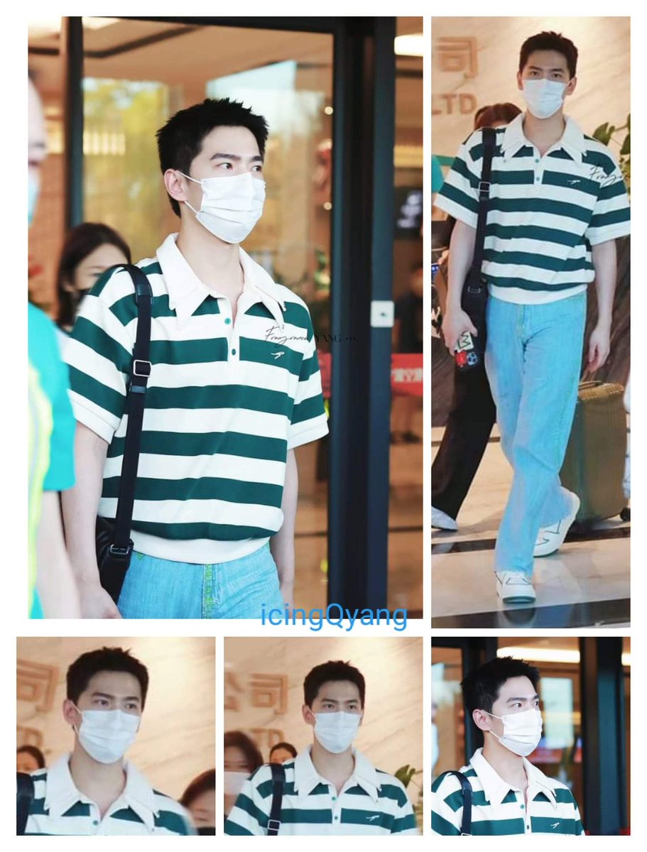 icingquinyang2's tweet photo. #adayinthelife of #YangYang杨洋 080722 finds him heading out to Xiangbo from Beijing wearing an eyecatching #lastredemption striped polo and a #Dunhill rollagas messenger bag. #trendsetter #onthego #godofvisuals https://t.co/MMoiMrT0QV