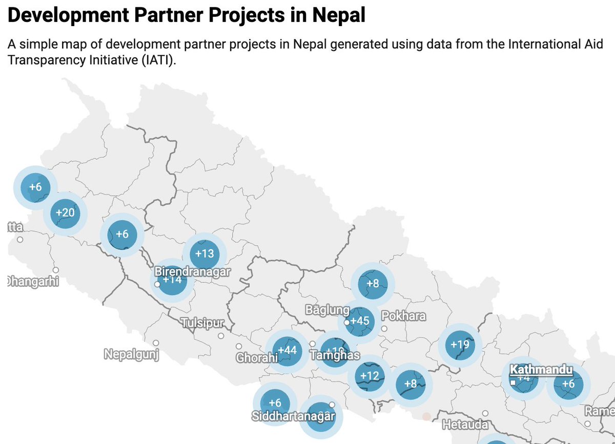 leighhmitchell's tweet image. Had an enjoyable afternoon designing interactive maps of donor projects in #Nepal using the always excellent 
@Datawrapper, the #HumanitarianDataExchange and 
@IATI_aid. More to come!