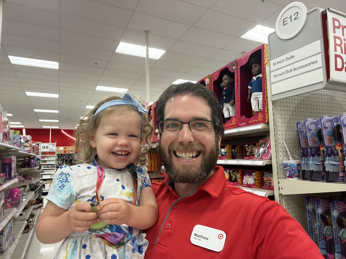 Always love a surprise visit from this little girl! She loves to come see dad at work… and visit the toy section of course 🤣. #futureTM