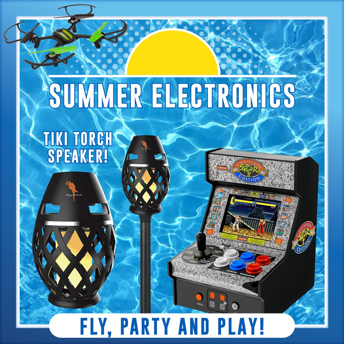 officialfye's tweet photo. Make the most out of your Summer with FYE!
Visit your local FYE store or shop online and explore our selection of toys, speakers, and portable games.  Shop online 👉   https://t.co/rLIkSgeHIt

#SummerGadgets #Summer #FYE #SummerFun #Drones #RCDrones #StreetFighter https://t.co/jCW6uf8yPi