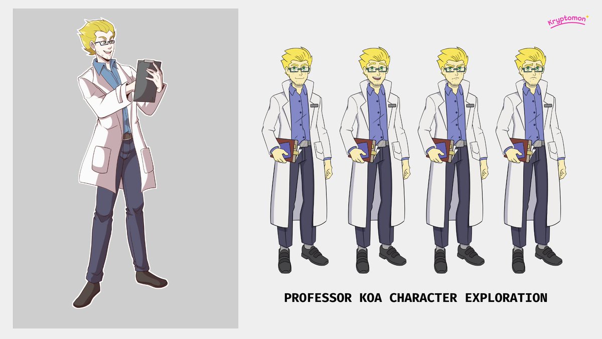 KryptomonTeam's tweet photo. One of the brightest minds in the #Kryptoverse, Professor Koa is one of the first scientists who discovered #Kryptomon.

Take a look at this character exploration for our favorite scientist, Professor Koa!

 #Kryptomon #KryptomonStories https://t.co/fCwTISRbhs