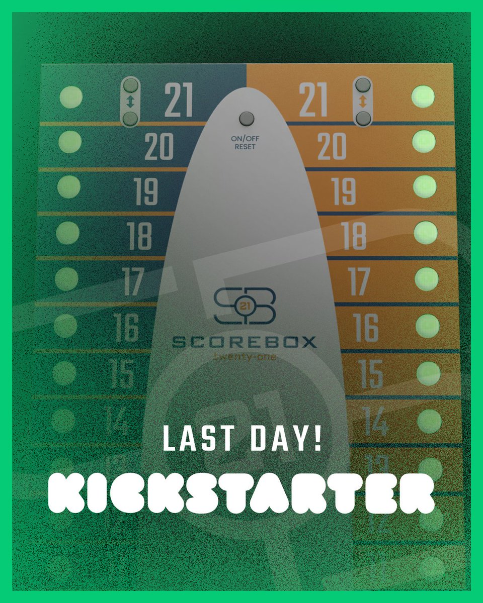 ScoreBox21's tweet photo. It's not too late! The Kickstarter ends tonight at midnight. Don't miss your opportunity to snag your ScoreBox21! https://t.co/ezJynqFa9f 
#cornhole #kickstarter https://t.co/4kQ6UO54Eb