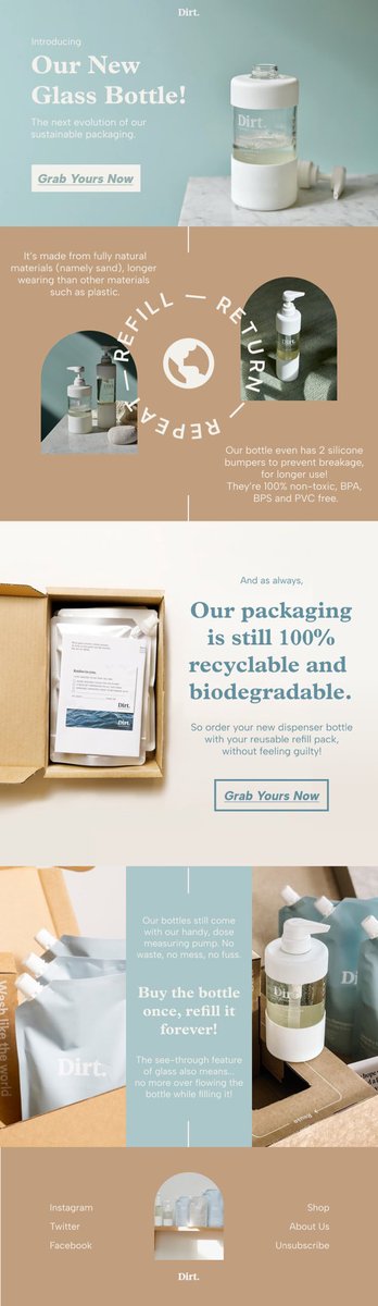 chloelouise_stu's tweet photo. 1 email design a day! 
#day8, a redesign for The Dirt Company. 
Happy to receive any critiques that can help me progress! https://t.co/A9PdVSgSrP