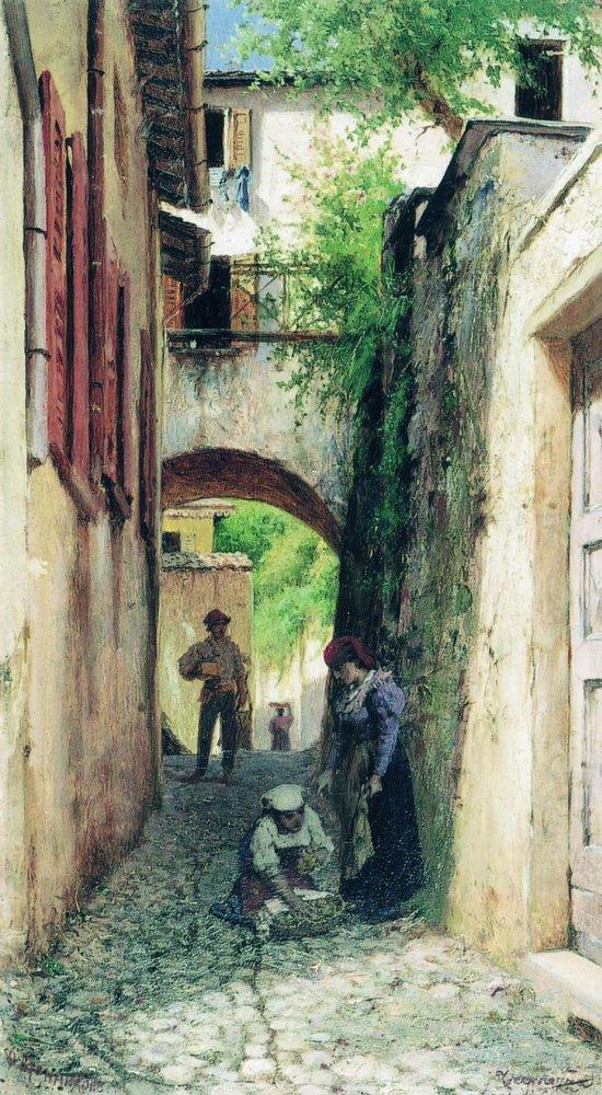Street in Italy, 1890 #bronnikov #fyodorbronnikov wikiart.org/en/fyodor-bron…