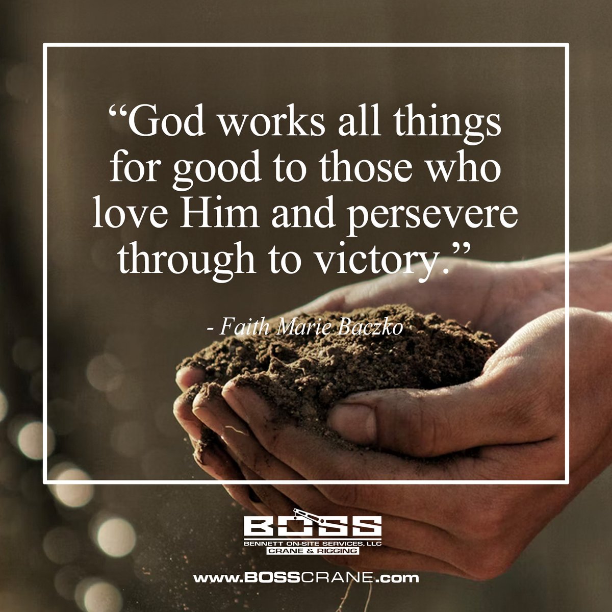 BOSSCraneTX's tweet photo. 🙏"God works all things for good to those who love Him and persevere through to victory."

#Faith #Cranelife #cranes #GetHOOKEDonBOSS #LikeaBOSS #Faithbased #WomenOwned #BennettFamiliesofCompanies #Riggers #LiftingYouUp #SpiritualSunday https://t.co/fmIjJ7OqWW