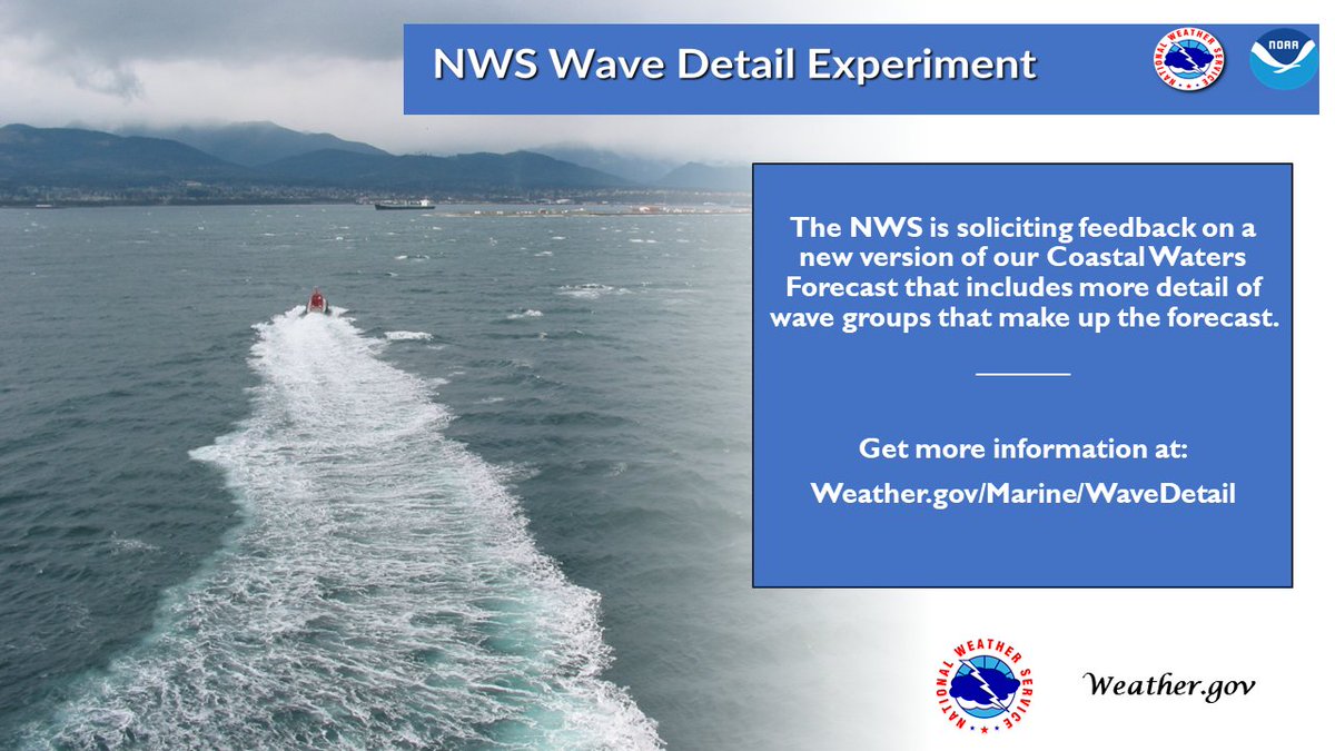 NWSBoston's tweet photo. Checking the forecast before you leave shore is the first step to preparing for a day on the water. The new Wave Detail Experiment from the NWS offers mariners more insight into current and forecasted sea state conditions. Check it out now at https://t.co/mJk91Iby8d https://t.co/6vWWqrkjuU