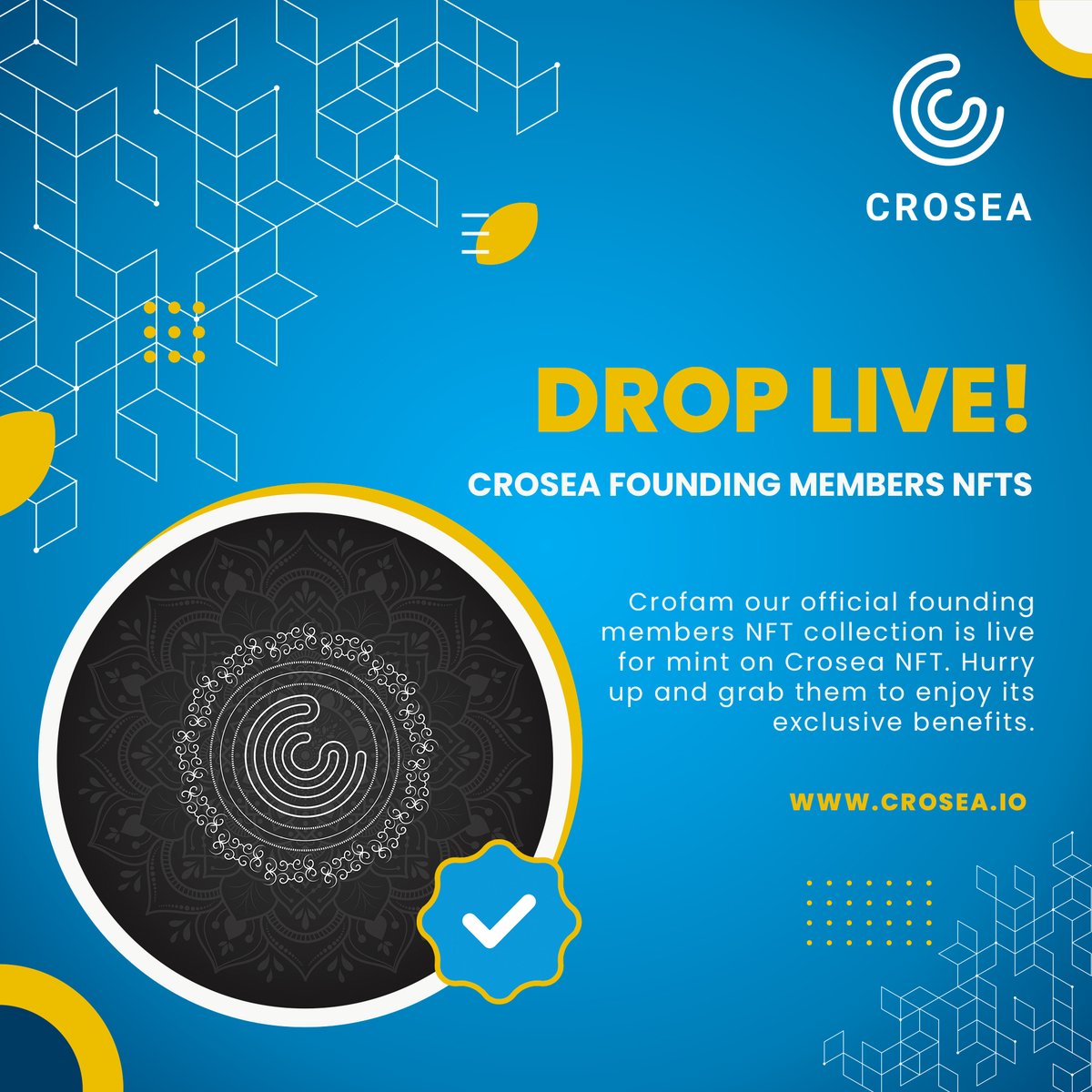 croseanft's tweet image. #crofam Our official #FoundingMembers #NFTs are live for mint on #Crosea #NFTMarketplace. Go grab them now and enjoy its #exclusive benefits!

Drop Link: crosea.io/founder

#cro #crofamily #cronos #cronosnft #FFTB