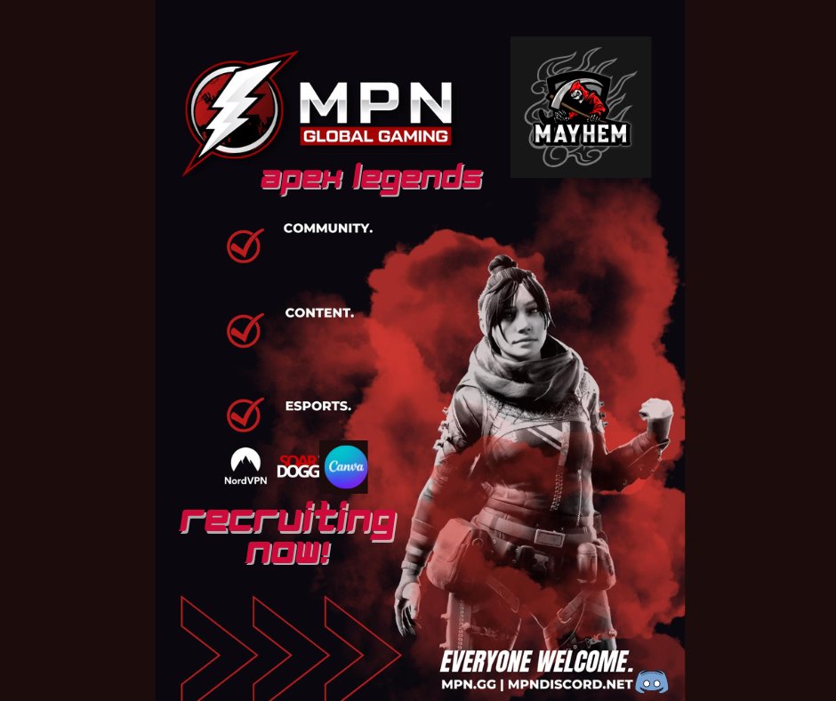 srh_diablo's tweet photo. MPN Global Gaming is now recruiting Apex Legends players to our community! Legends of all skill levels welcome. Use the link, or DM me to join our great community! https://t.co/NIPno1Gr4j

#ApexLegends #MPN4LYFE #community https://t.co/OfujAXDy85