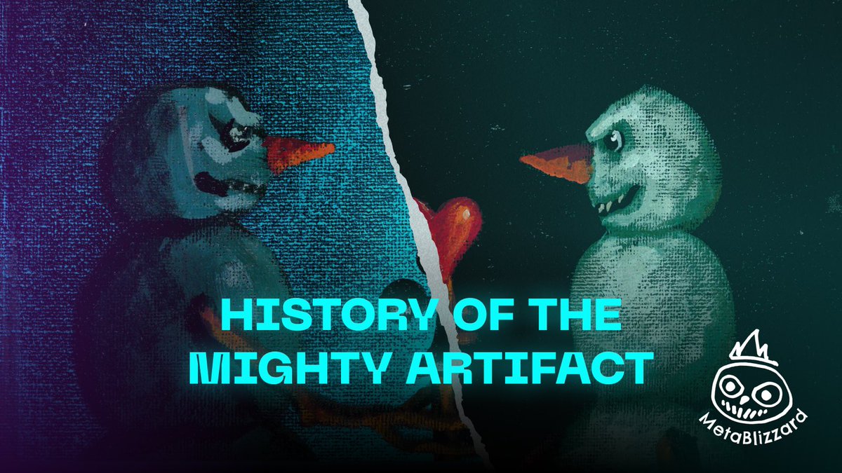 Let's share part of the history of unique works 💫 
After centuries, having risen from the cosmic dust, the remains of the Snowmen, stirred by MetaWind, were embodied in an artifact - a deck of cards. It was into it that the images of those who competed with each other moved