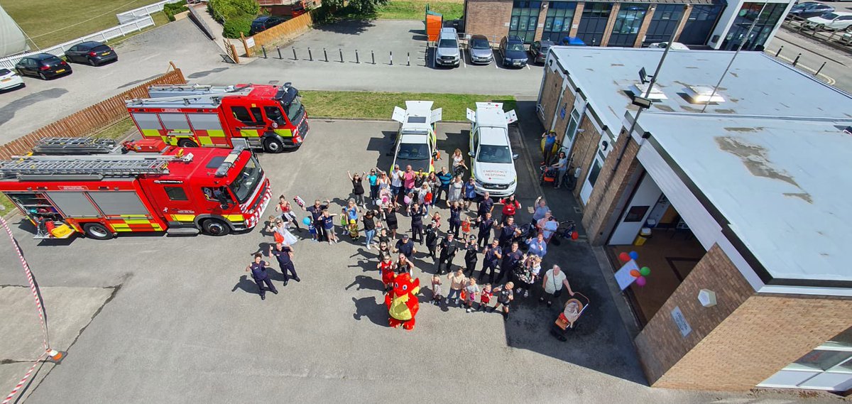 NorthWalesFire's tweet photo. Amazing day celebrating St Asaph Fire Station’s 50th anniversary - and we even had the excitement of the crew being called out in the middle of the open day! 🚒 Thanks to everyone who attended and supported 🎉😊 More photos to follow! https://t.co/D9PeO5fJ14