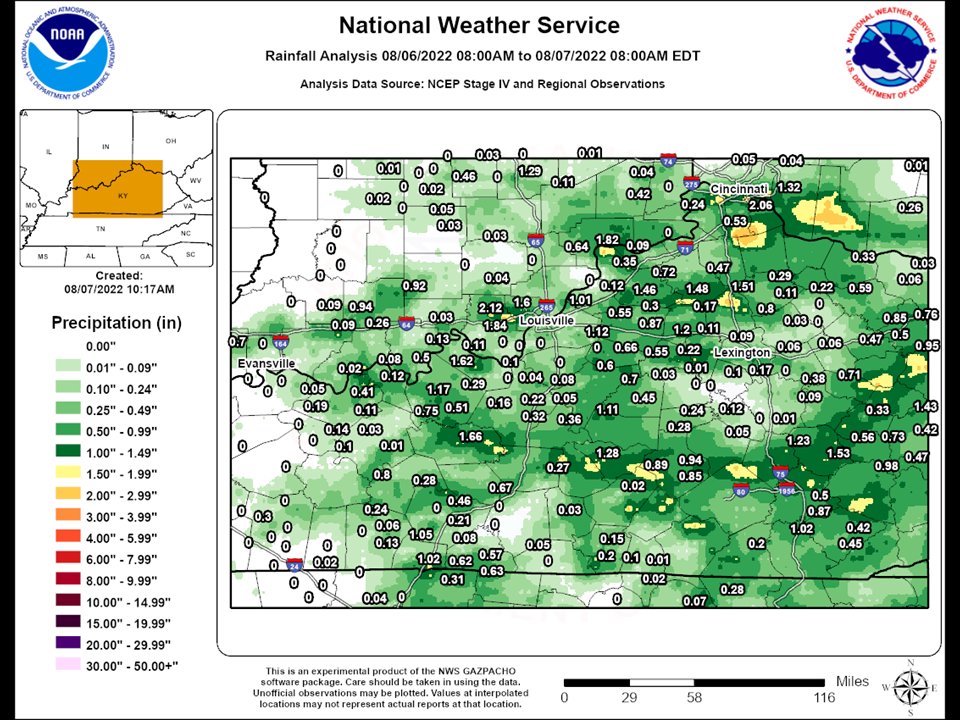 NWS Louisville on Twitter "Slowmoving storms produced isolated heavy