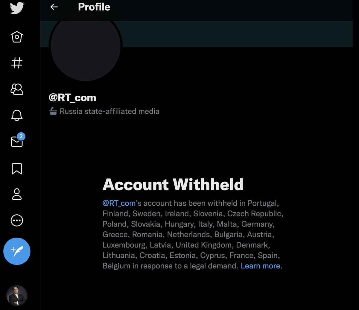 afshinrattansi's tweet image. The first picture? @Twitter responding to blanket media censorship in the European Union.

The second? What is displayed all around the rest of the world as 🇪🇺☠️Europe flails around in isolation persecuting journalists enforcing the termination of any semblance of a free press.