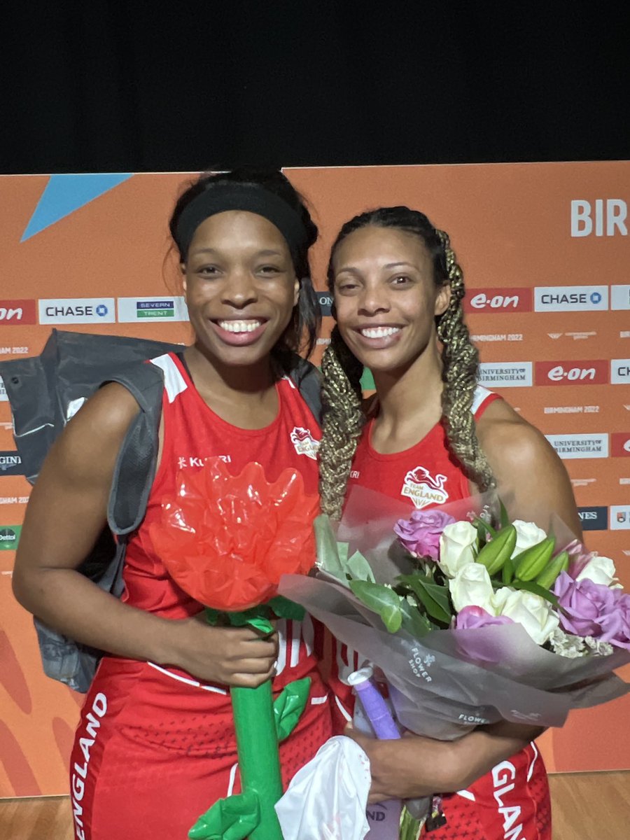 Lots of tears in the mixed zone as netball says goodbye to these two legends ⁦<a href="/EboniBChambers/">Eboni Usoro-Brown (nee Beckford-Chambers)</a>⁩ ⁦<a href="/StcyJyneFrancis/">Stacey Jayne Francis-Bayman</a>⁩ - it’s been a privilege to watch them play for the Roses and ⁦<a href="/WestCoastFever/">West Coast Fever</a>⁩