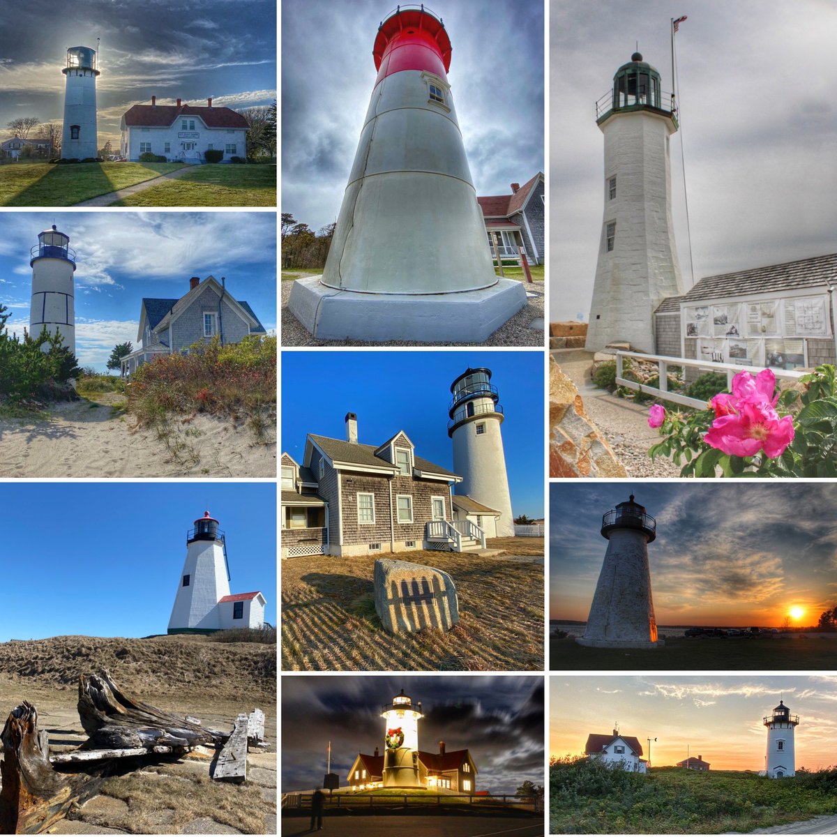 Happy National Lighthouse Day. Here are some of my favorites from Massachusetts. Have you been to any of these? #NationalLighthouseDay #capecod @VisitMA @VisitCapeCod @travelchannel @HISTORY @yankeemagazine @500px