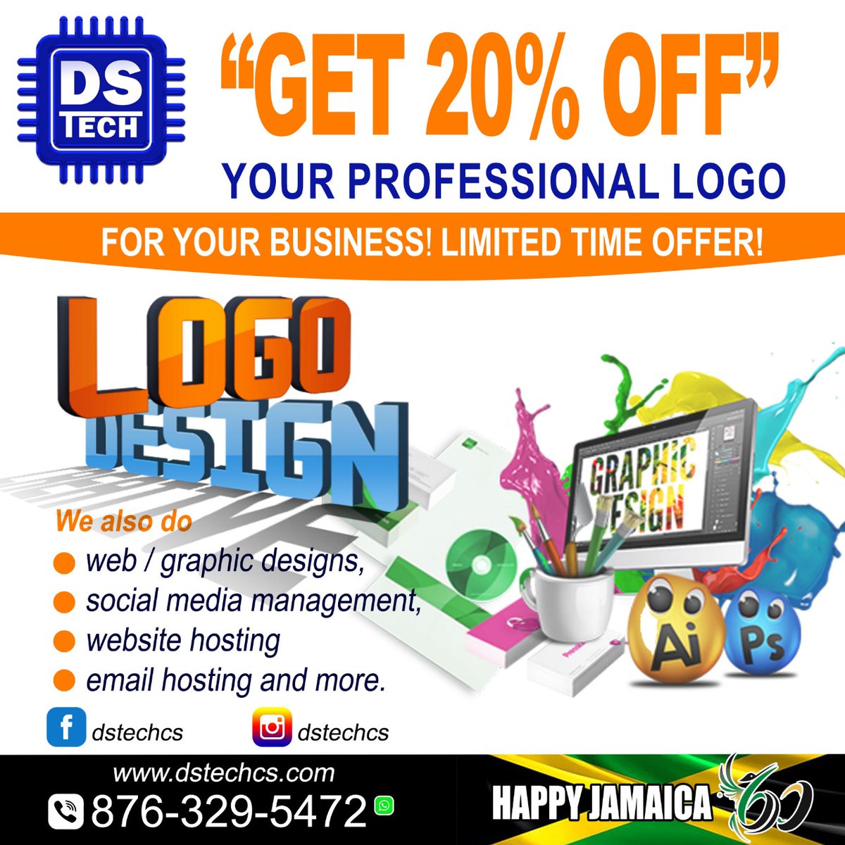 dstechcs's tweet image. Logos, fliers, labels, business cards etc... Call or Whatsapp 876-329-5472 or visit dstechcs.com #dstechcomputersolutions #dstechcs #graphicdesign