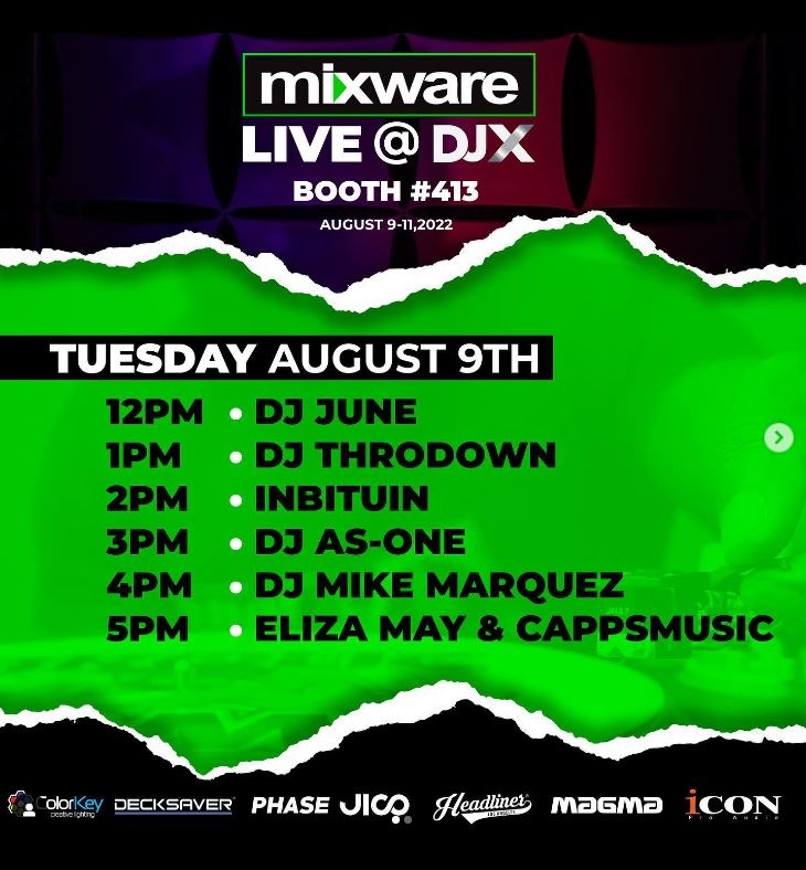 Decksaver's tweet photo. 📢 D J X S H O W 📢
Our good friends at @mixwarellc will be showing their wonderful brands (including Decksaver of course 😉) at the DJX Show this week.
Looks like some rather excellent entertainment planned 🎵
#decksaver #mixware #djs #dj #djlife #djx #djxshow #jico #icon https://t.co/CDQYc2wxtt