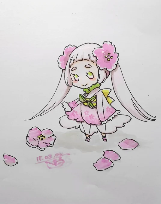 花の日と聞いて再掲。 #ぴなたぴこ画 