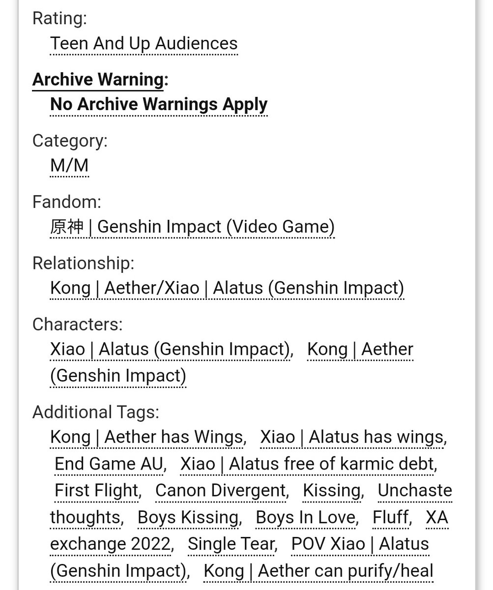 kerorinyan's tweet photo. Day 7 of #xaexchange2022 here we go!

Fic gift for @AetherYasha 
Prompt was to write about Xiao and Aether having wings and go wild so I took a gamble on exploring end game AU and Xiao's first flight... 👉👈 Hope you enjoy it *evaporates*

https://t.co/bg7PTRXt8K

#XiaoAether https://t.co/XDHrDBU254