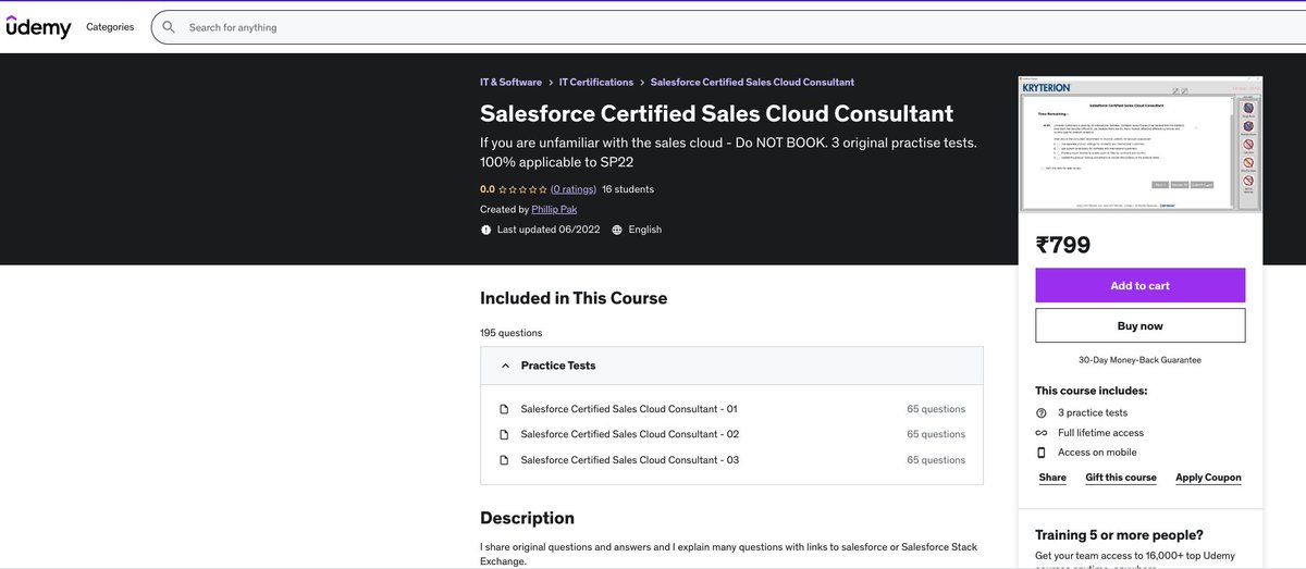 How shameful &amp; unethical can it get - <a href="/udemy/">Udemy</a> -your authors are blatantly compromising the privacy of @Salesforce exams &amp; boasting they are providing actual questions &amp; answers with screenshots from Webassessor

If you've any respect for true knowledge, take this course DOWN ASAP!