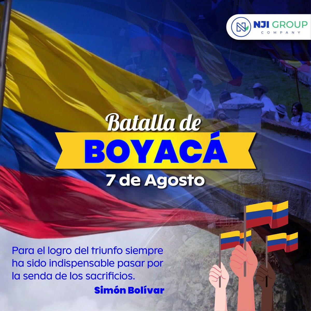 Hoy conmemoramos LA BATALLA DE BOYACA! Luchar nos hizo libres 👏 

FELIZ DÍA PARA TODOS! 

#batalladeboyacá #libertad #colombia #logro #patria #tierra #tierracolombiana