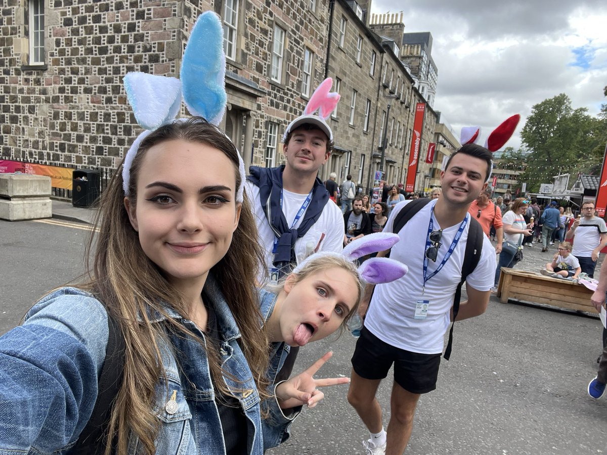 chalkhill123's tweet photo. Some of the team out flyering! Come get your tickets! https://t.co/1LBDsu7nSP #paradisefringe #EdFringe2022 https://t.co/ykll9CLQN8