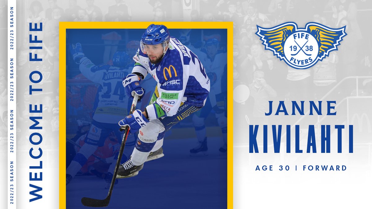 Fife Flyers are delighted to welcome Finnish forward Janne Kivilahti for the 2022/23 Elite Ice Hockey League season.

Having previously played in Sweden's second and third tier, the 30-year-old Finn made his EIHL debut last season, icing with the Coventry Blaze.