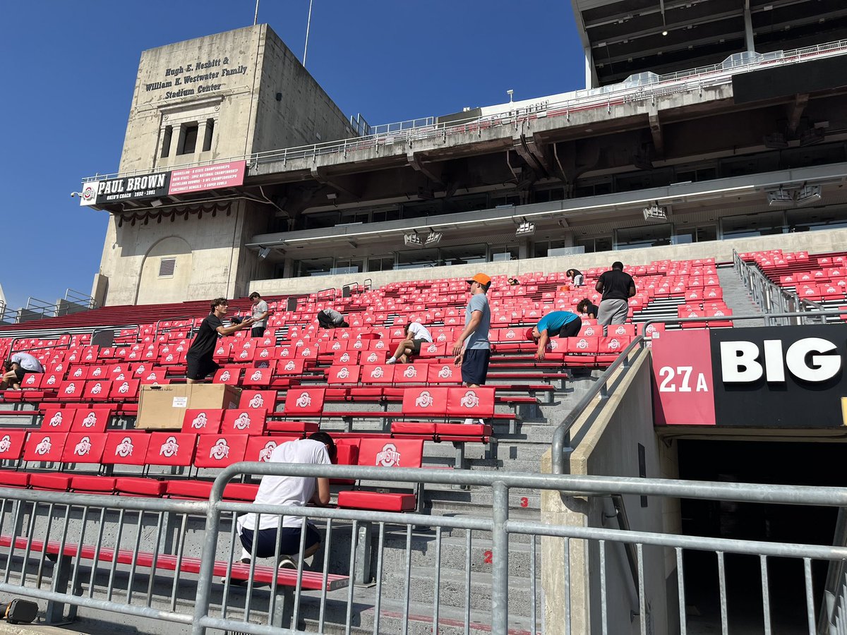 CoachRios151's tweet photo. Cougars getting in one last seat install day at The Ohio State University! #GoBucks #CougarCulture #OneWayOneTeam #BeElite https://t.co/2NTTDA30h5