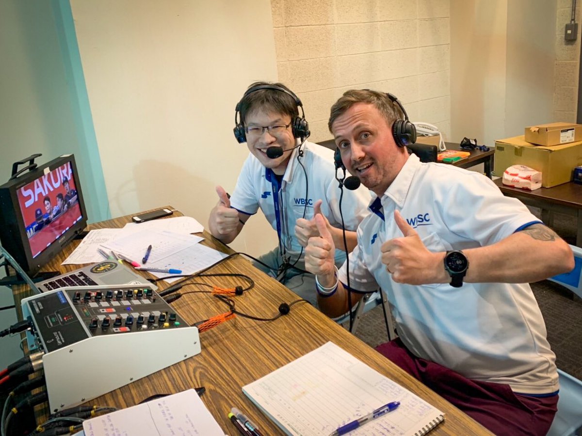 WE MADE IT!  💪 2-man Eng  broadcasting tandem’s covered 32 games in the #U12WorldCup . @WayneSMcNeil inspired me in so many ways in last 10 days. Had a blast in the booth. And big thanks to @RWang_WBSC  for giving me this opportunity to have a wonderful experience behind the 🎙