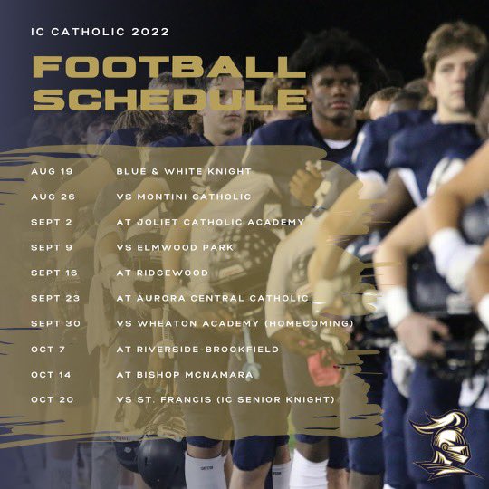 IC Catholic Football on Twitter "2022 Knights Football Schedule! See