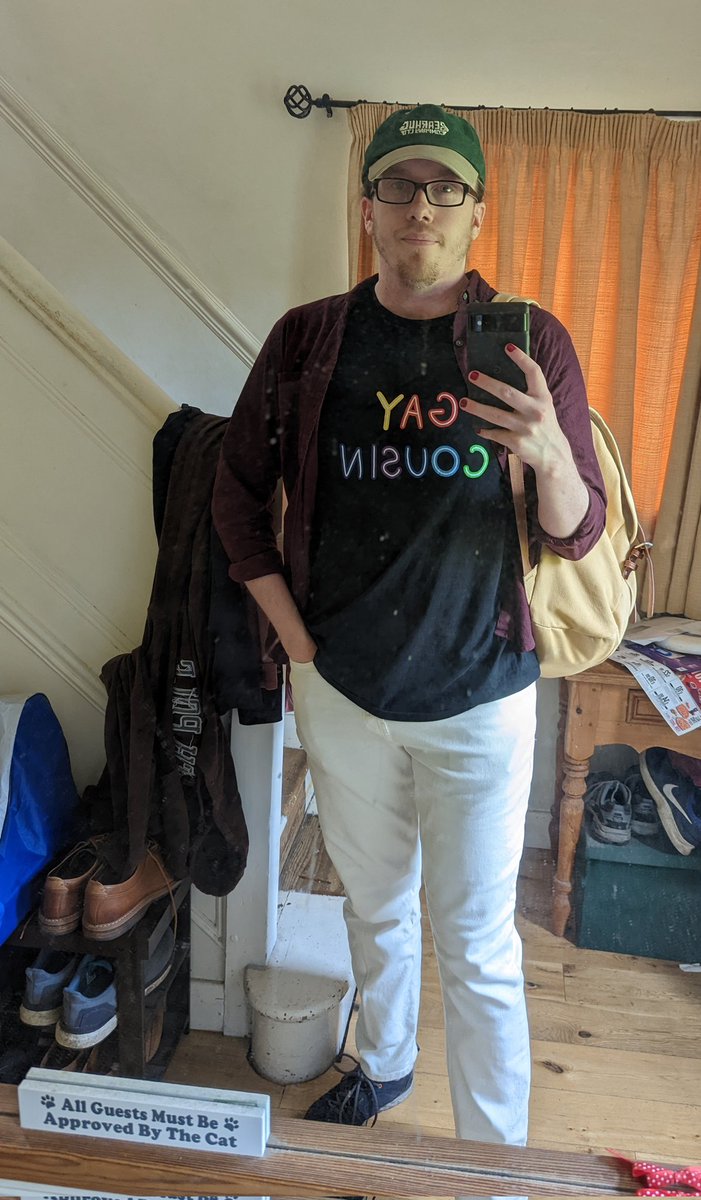 Angus_Wadd's tweet photo. My first time going to Pride in Leeds, thought it fitting to wear my @ashleyloob 'Gay Cousin' shirt, got a few compliments so thank you! https://t.co/Pf18bX8Otf