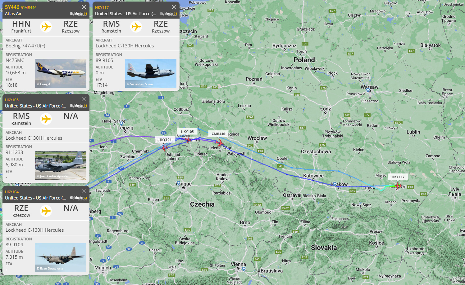 360 Radar Rzeszow Boeing 747 47u F Cmb446 3 X Lockheed C 130h Hercules T Co 5azocuymdn Twitter