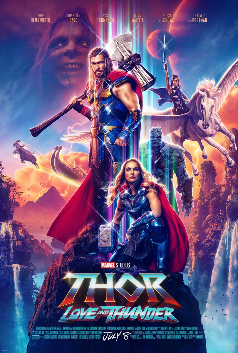 DiscussingFilm's tweet photo. ‘THOR LOVE AND THUNDER’ has now passed ‘THOR RAGNAROK’ at the domestic box office.

Which film do you think is better? https://t.co/JtJIXeUtTF