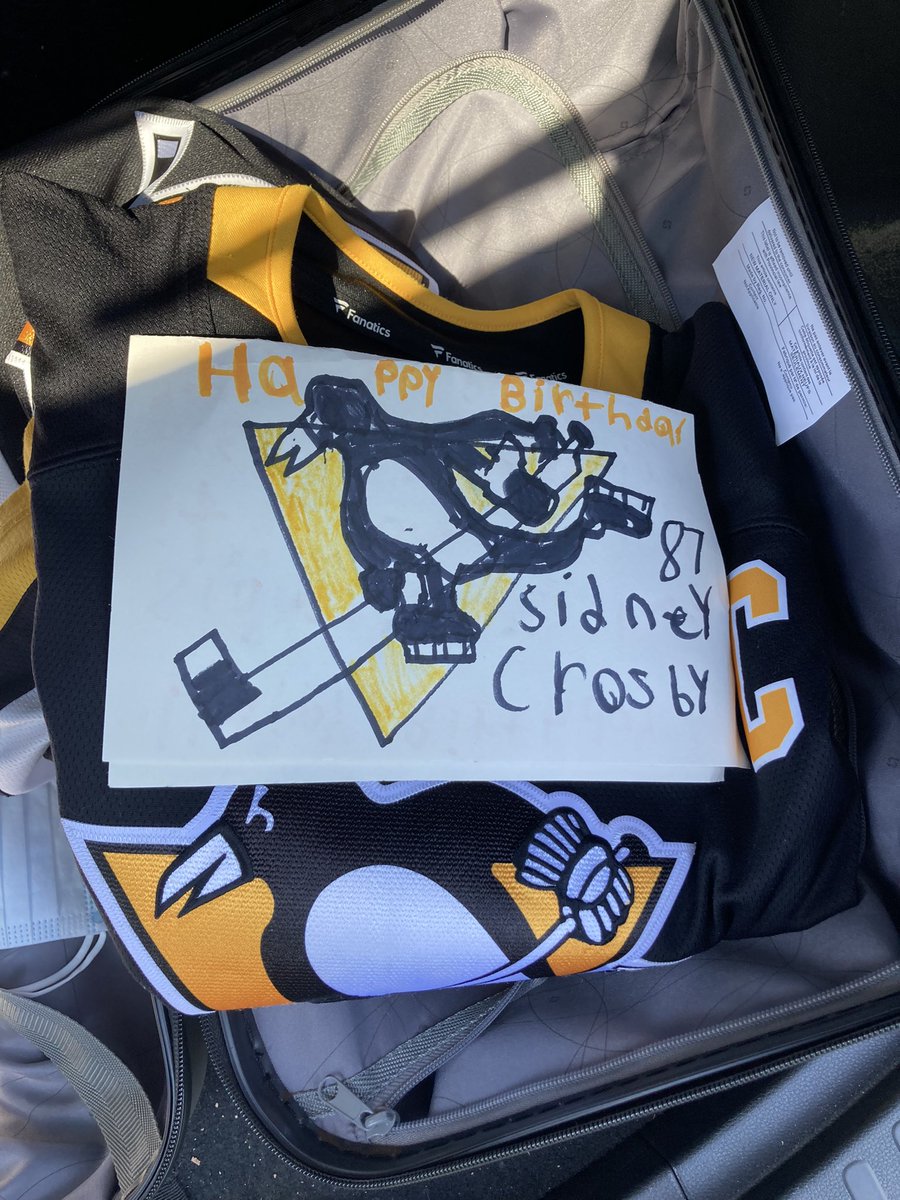 jaybomb192's tweet photo. @penguins Vacationing in Nova Scotia. Kids packed this in their bag incase we ran into the Capt. Any idea where to drop off or mail to wish a Happy Bday? #HelpADadOut https://t.co/cmlOFF841P