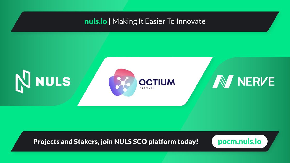 Nuls's tweet photo. We are pleased to share that @octium_io will be joining the NULS POCM platform soon! 👏

OCT Chain is an innovative solution to bring programmability and interoperability to itself

#NULS #Octium #DeFi #POCM #OTC https://t.co/4nzycJ417m