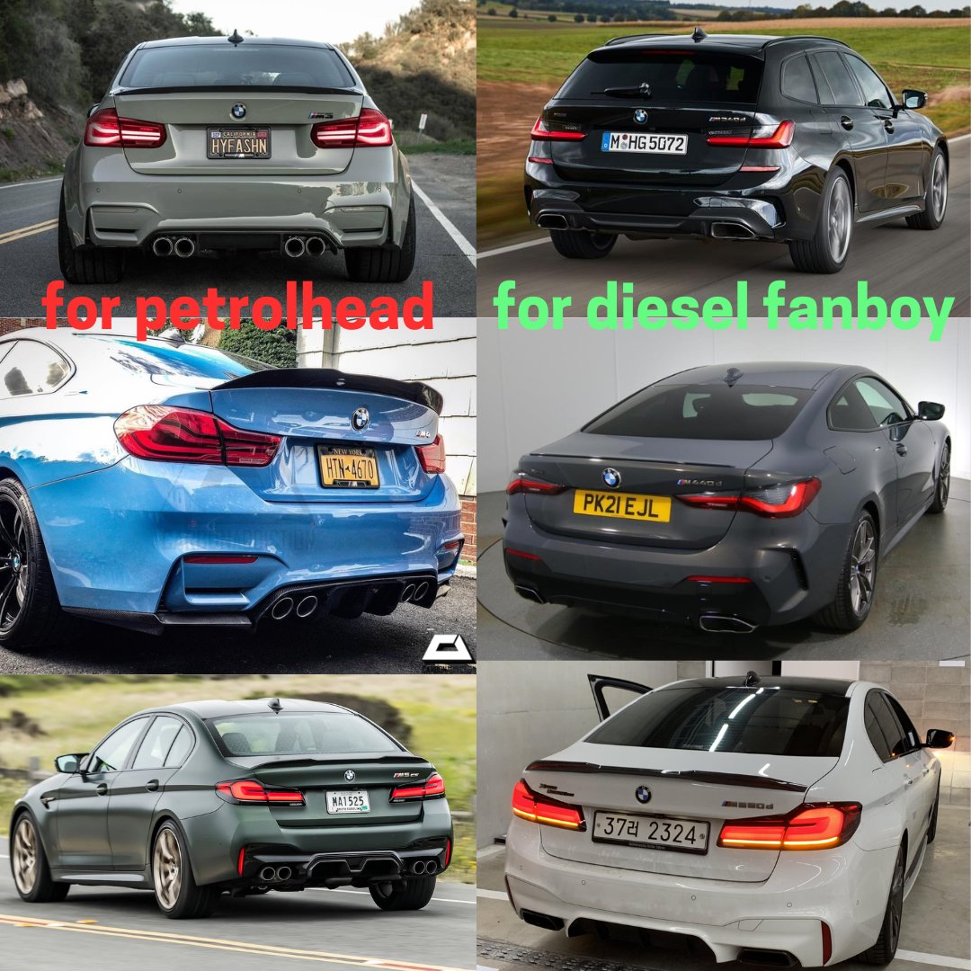 anthonygtama's tweet photo. BMW M performance diesel seems an underrated BMW M, but you will get more fuel efficiency.🤑
#bmw #bmwm #mperformance #bmwmperformance #m #bmwdiesel #diesel #mperformancediesel #m340d #m440d #m550d #50jahre #dieselfreak #dieselfanboy #dieselenthusiast #memes https://t.co/1wA4kQjEl9