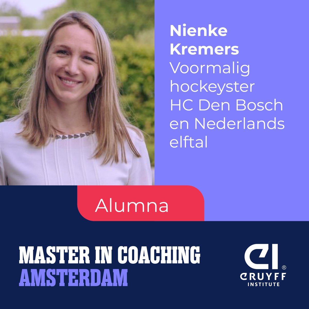 "Ik gun iedereen deze ervaring. De combinatie van praktijk, theorie en kennis maakt het een onbetaalbaar programma dat nooit stopt.", <a href="/nienkekremers/">Nienke Kremers</a> - alumna en Voormalig hockeyster <a href="/HCHertogenbosch/">HCHertogenbosch</a> en Nederlands elftal.

meer info 👉 bit.ly/3zE6uvh