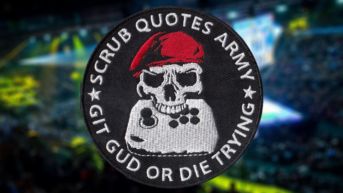 ScrubQuotesX's tweet photo. [ Last chance: Patch giveaway #3! Follow &amp; retweet during EVO day 3 and you could get this 4" embroidered badge! Not sold anywhere, ever! ] https://t.co/0pzSircihd